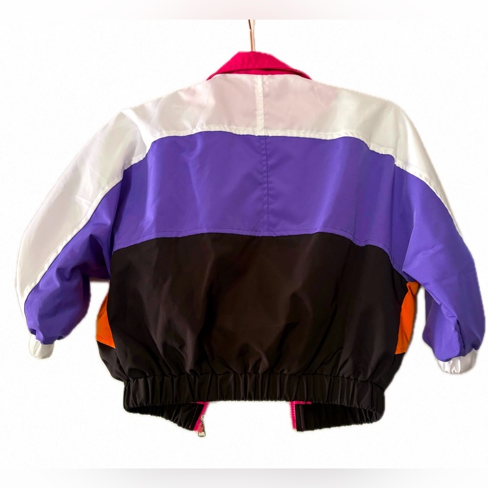 Calculated Retro Hip-Hop Kids Purple Colorblock Dance Costume Tracksuit 6Y Y2K - Picture 3 of 16